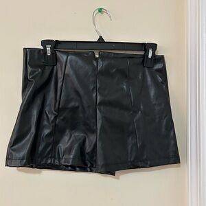Black Faux Leather Shorts